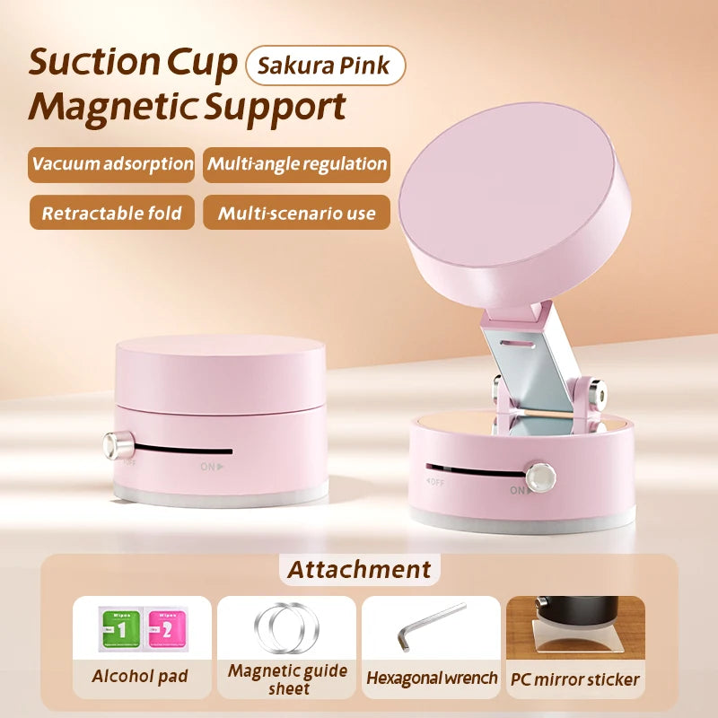 Adjustable Vacuum Magnetic Suction Cup Phone Mount for Car/Gym/Mirror